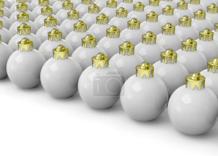Photo for White Christmas Balls - 3D render - Royalty Free Image