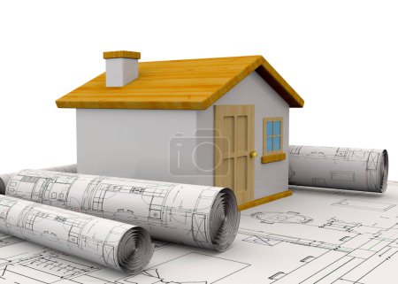 Téléchargez les photos : Planification Home Concept - 3D - en image libre de droit