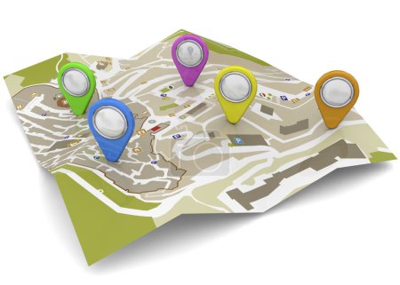 Photo for Map and GPS Concept on white background - Royalty Free Image