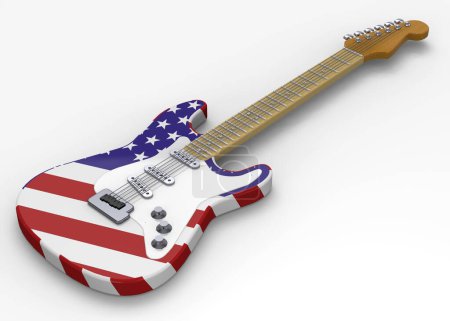 Foto de Guitarra americana - 3D render - Imagen libre de derechos