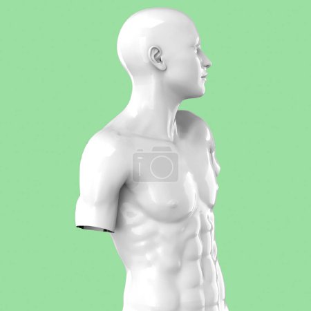 Téléchargez les photos : Statue moderne sur fond pop art - 3D - en image libre de droit