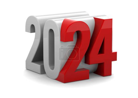 Neujahr 2024 - 3D-Darstellung