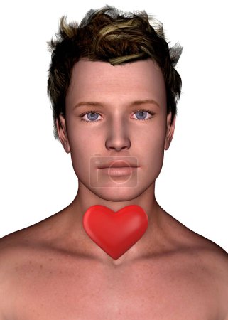 Téléchargez les photos : Avoir mon cœur dans la gorge - 3D - en image libre de droit