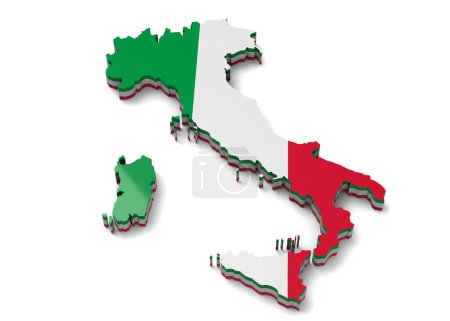 Téléchargez les photos : La carte Italie - 3D - en image libre de droit