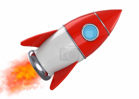 Téléchargez les photos : La fusée spatiale dans l'espace - 3D - en image libre de droit
