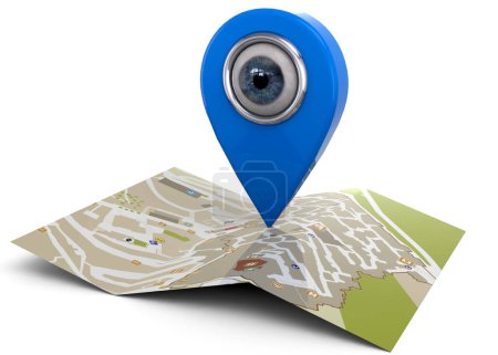 Foto de No privacy - Spy on location with GPS - 3D Concept - Imagen libre de derechos