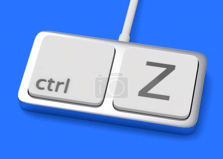 Téléchargez les photos : Ctrl Z - Concept de clavier minimal - 3D - en image libre de droit