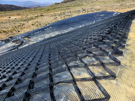 Installation of Geosynthetics to cover fills in old mines