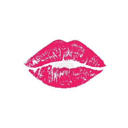 Lip Kiss.Lip Kiss Printable Illustration Isoliert auf weißem Hintergrund.