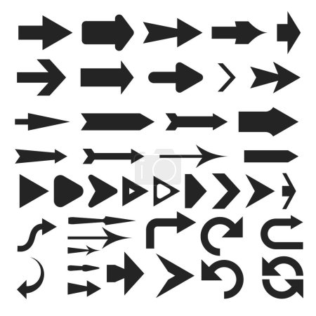 Ilustración de Signos de flecha, conjunto de colección de signos de dirección, colección de muchos tipos de flecha variantes.triangular geométrica patrón.. - Imagen libre de derechos