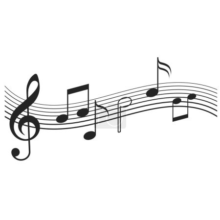 Illustration for Musical Scale Notes.Musical Instrument Score Illustration - Royalty Free Image