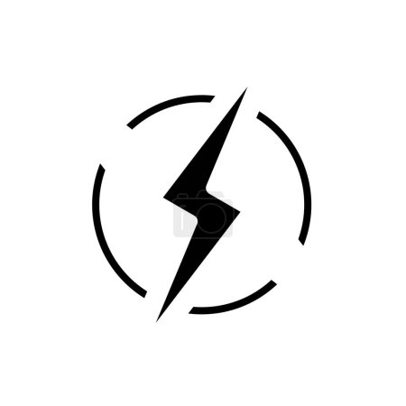 Ilustración de Icono del rayo, una ilustración vectorial plana del trueno, logotipo del símbolo de energía aislado sobre un fondo blanco. - Imagen libre de derechos