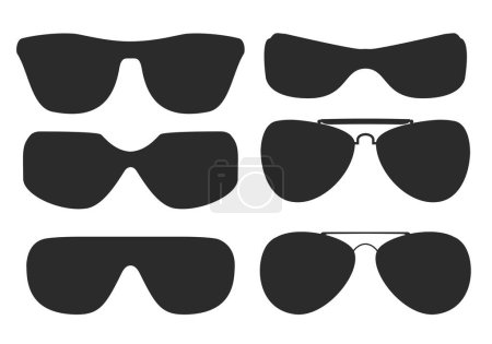 Téléchargez les illustrations : Glasses.collection d'illustration vectorielle variante de lunettes de soleil. - en licence libre de droit