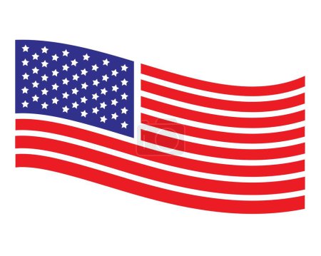 Ilustración de Bandera de los Estados Unidos, Símbolo de los Estados Unidos, Icono estadounidense, Feliz Día de la Independencia, Feliz día del trabajo. - Imagen libre de derechos