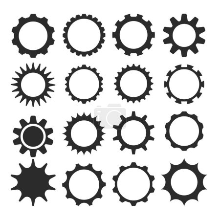 Illustration for Set of gear flat design.settings icon.illustration of gear and lock gear repair symbol - Royalty Free Image