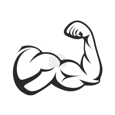 Brazo muscular: brazos musculares, un símbolo ilustrativo de la fuerza del brazo bíceps muscular, diseño vectorial para los deportes de fitness Brazo muscular: brazos musculares, un símbolo ilustrativo de la fuerza del brazo bíceps muscular, diseño vectorial para los deportes de fitness