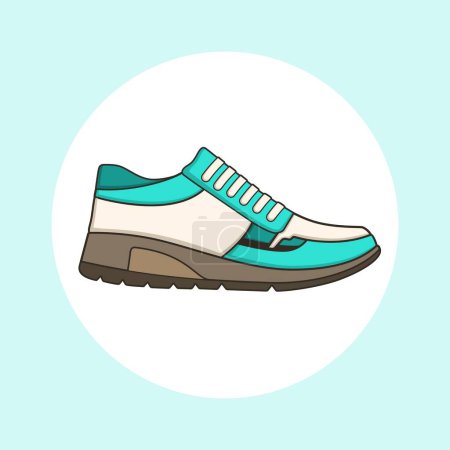 Schuh Casual: Vektor Illustration Design trendige, sportliche Sneakers mit Komposition helle Farben, moderne Mode Muster