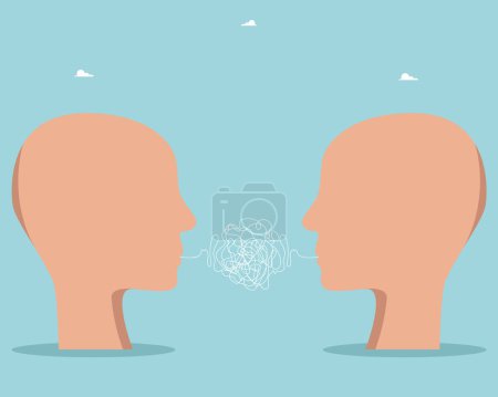 Illustration for Human communication, finding ways to solve a complex problem and creating new ideas through brainstorming, team thinking process, achieving mutual understanding and agreement through communication. - Royalty Free Image