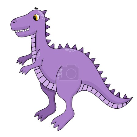 Ilustración de Lindo bebé dinosaurio. Ilustración infantil brillante y colorida en estilo de dibujos animados. Tyrannosaurus, giganotosaurus, allosaurus. - Imagen libre de derechos