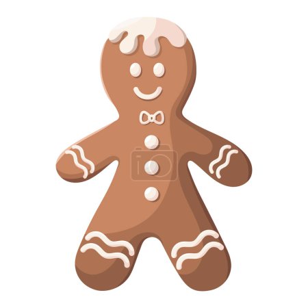 Illustration for Gingerbread cookies. Winter homemade sweet in shape of man. Cartoon Vector illustration - Royalty Free Image