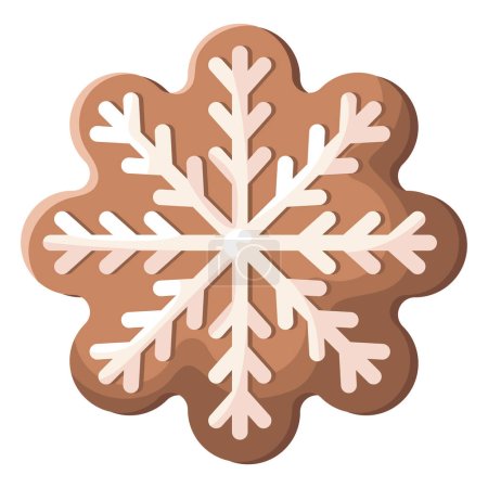 Ilustración de Galletas de jengibre. Invierno casero dulce en forma de copo de nieve. Dibujos animados Vector ilustración - Imagen libre de derechos