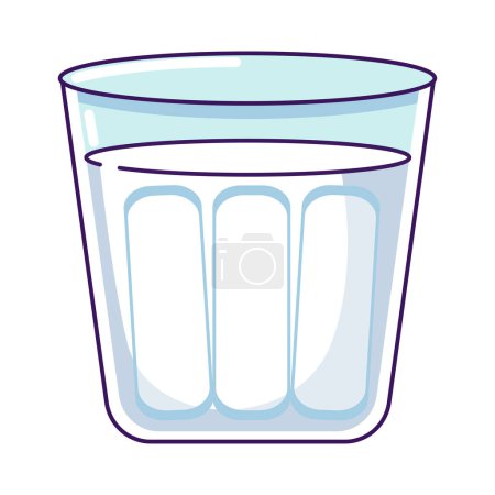 Illustration for Glass of milk. Dairy product in glass. Simple flat design vector illustration. Bottle of milk for National dairy month and World Milk Day. - Royalty Free Image