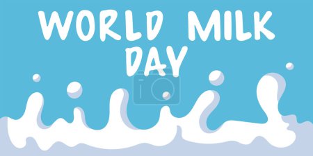 Ilustración de Día Mundial de la Leche y mes nacional de la leche. Set de productos lácteos. Ilustración simple vector de diseño plano. - Imagen libre de derechos