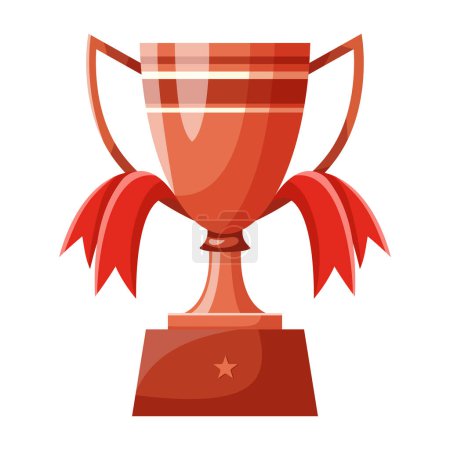 Illustration for Winners cup, bronze award for third place. Champions trophy, bronze goblet. 3st prize reward icon. Shiny champions cup for championships. Symbol of victory in a sporting event, competition. - Royalty Free Image
