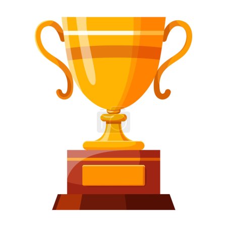 Winners cup, gold award for first place. Champions trophy, golden goblet. 1st prize reward icon. Shiny champions cup for championships. Symbol of victory in a sporting event, competition.