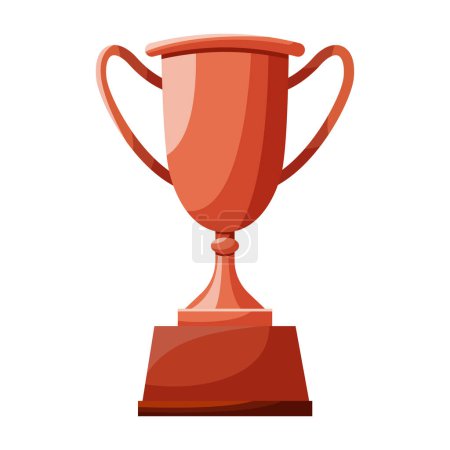Illustration for Winners cup, bronze award for third place. Champions trophy, bronze goblet. 3st prize reward icon. Shiny champions cup for championships. Symbol of victory in a sporting event, competition. - Royalty Free Image