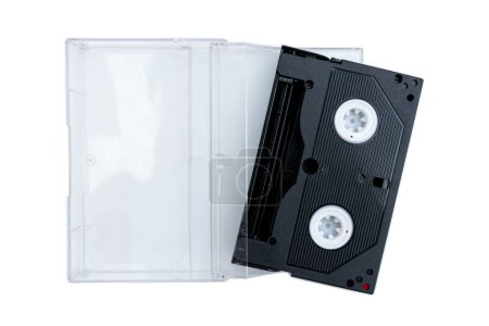 Foto de Casete de audio retro con tapa, aislado en blanco - Imagen libre de derechos