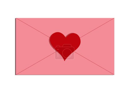 Photo for Pink envelope with heart, vector drawing. Valentine's Day letter. - Royalty Free Image