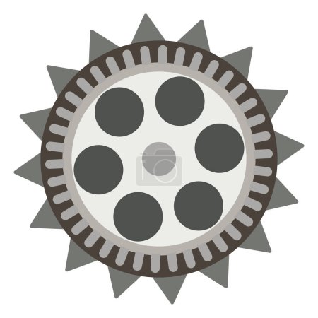 Gear wheel in the mechanism of a clock, vector