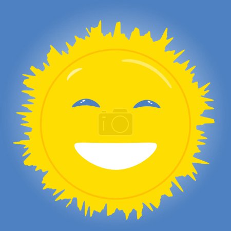Sunny Smiles: Cheerful Vector Sun Illustration