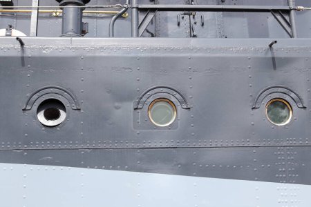 Photo for Three portholes on the ship's side - Royalty Free Image