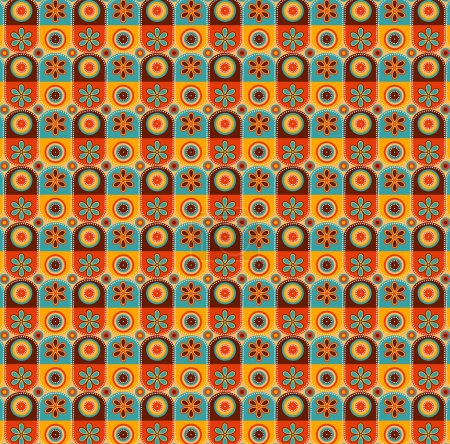 Flower Power - 60s - 70s - Hippie - Patrón de azulejo de estilo boho