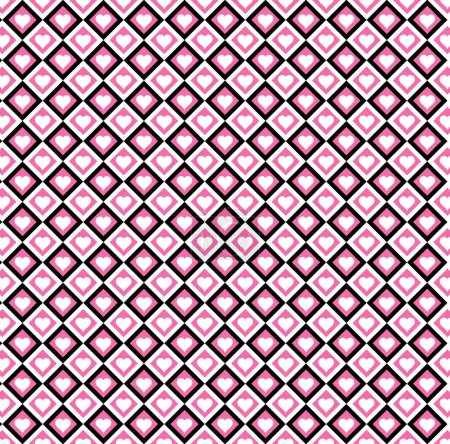 60's Style - Love Hearts - Cute Retro Tile Pattern