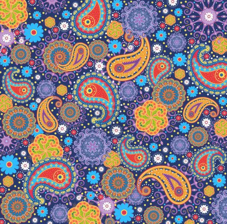 Retro 60s 70er Hippie Style Bohemian Tile Pattern