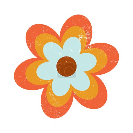 Téléchargez les photos : Fleur Perturbée Rétro - Élément Floral Vintage Grunge - en image libre de droit