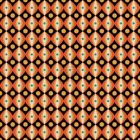Photo for Vintage 60s 70s - Boogie Beans - Retro Mid-Century Tile Pattern - Royalty Free Image