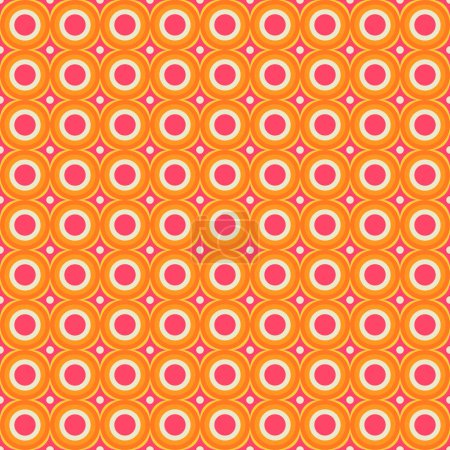 Retro 60er Jahre 70er Jahre - Soda Pop Orange - Funky Summer Bohemian Tile Pattern