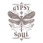 Gypsy Soul - Bohemian Dragonfly Distressed Graphic Design