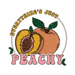 Everything's Just Peachy - Retro Vintage Distressed Fruit Design 