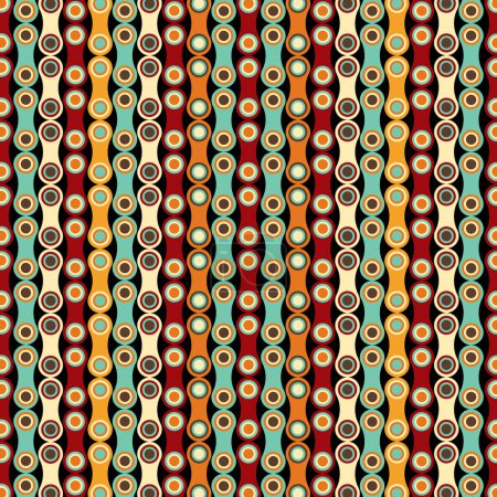 1970's Style Retro Bohemian Seventies Vintage Tile Pattern
