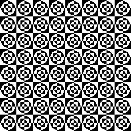 Retro 60s Two Tone Black And White Tile Pattern