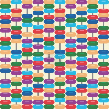 Abacus - Colorful Beads - Multi-colored Tile Pattern 