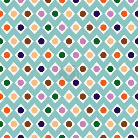 Retro Diamond Spot - Vintage Colorful Tile Pattern
