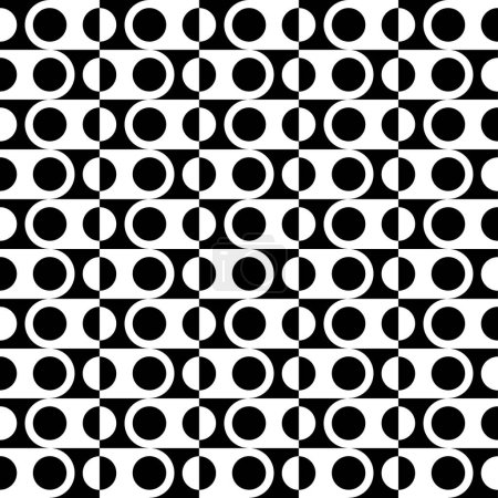 Black And White - Two Tone - 60s Retro Modern Mod Ska Tile Pattern 
