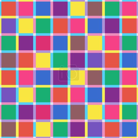Modern Colored Check - Colorful Squares Cubes Blocks Tile Design 