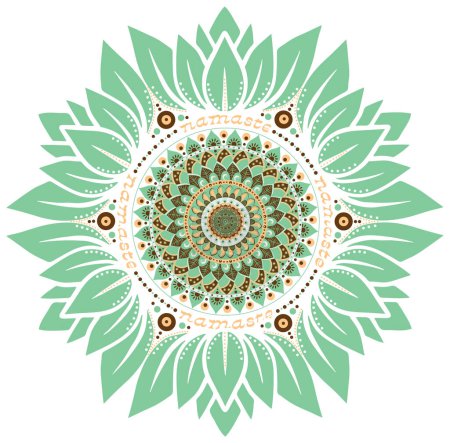 Green Namaste Lotus Flower Mandala Design
